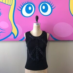 Moschino Black Wool Ribbon Peace Sign Sweater
